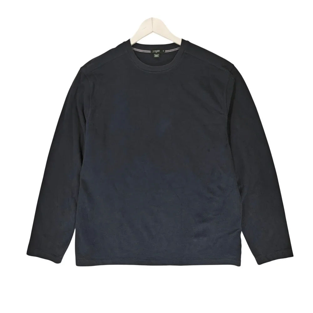 J. Crew Mens XL Navy Blue Long Sleeve T-Shirt 100% Cotton Crewneck Solid Basic